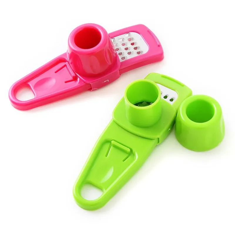 Multi Functional Garlic Grinder Household Accessories Creative Garlic Puree Maker Kitchen Cooking Tool Plastic Garlic Pestle New Peaceful Pleasures Health and Wellness Random color-1pcs