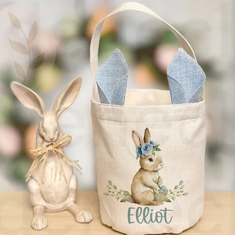 Personalised Easter Egg Hunt Basket | Vintage Bunny Sack Easter Gift Basket Peaceful Pleasures Health and Wellness