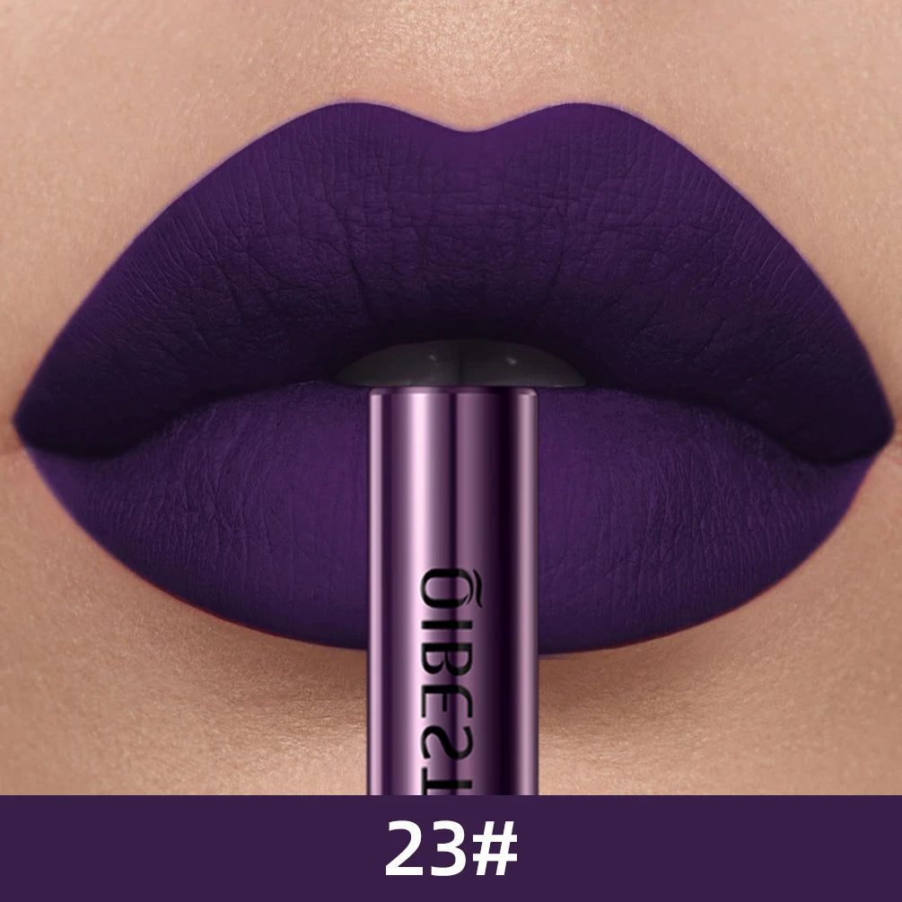 24 Colors Long Lasting Matte Nude Liquid Lipstick Waterproof Non-stick Cup Sexy Nude Red Brown Lip Gloss Lips Makeup Cosmetics Peaceful Pleasures Health and Wellness 23