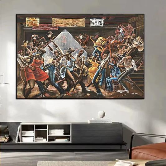 Ernie Barnes The Sugar Shack Canvas Wall Art | Unframed Print Canvas Wall Art Print Peaceful Pleasures Health and Wellness
