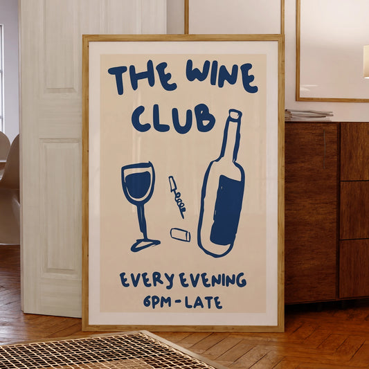 Wine Club Every Evening Canvas Wall Art Print | Home Decor Canvas Wall Art Peaceful Pleasures Health and Wellness