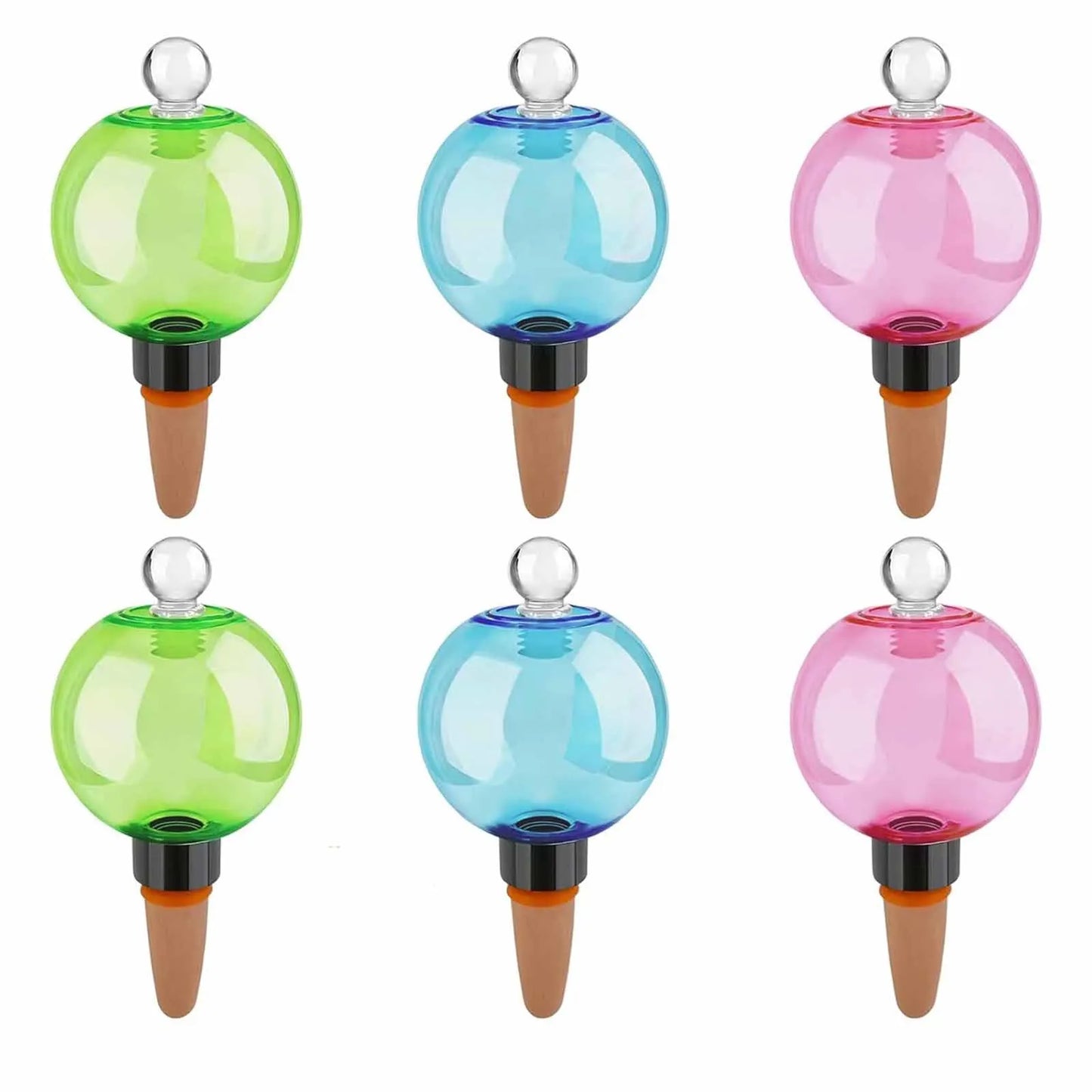 Self Watering Globes Top Fill Automatic Plant Watering Globes Automatic Houseplant Drip Irrigation for Vacation Plant Savers Peaceful Pleasures Health and Wellness 2Pink 2Green 2Blue