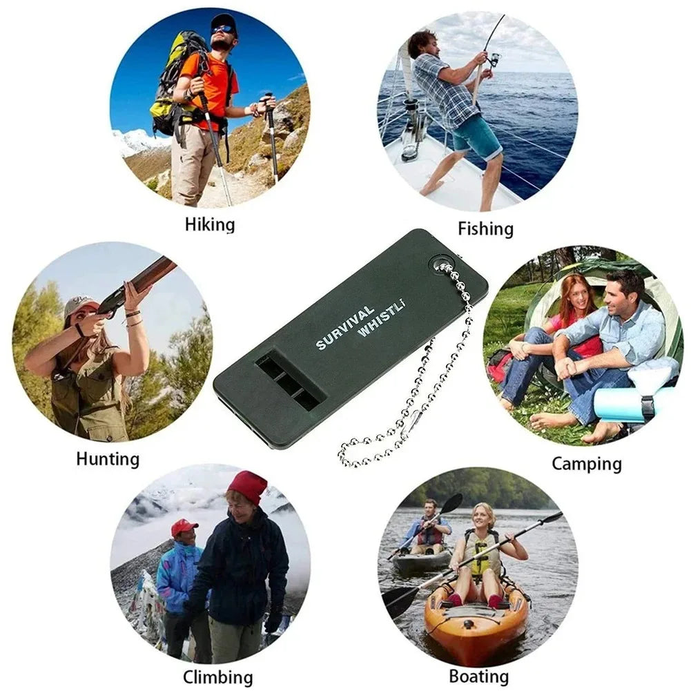 High Decibel 3-Frequency Whistle Outdoor Emergency Survival Whistle for Camping, Hiking, Hunting, Survival Whistle Gear Peaceful Pleasures Health and Wellness