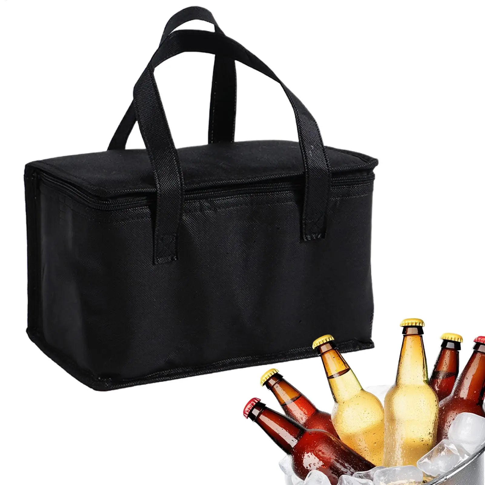 Portable Insulated Cooler Bag Aluminum Foil Foldable Tote Keeps Food & Drinks Cold For Camping Picnic Beach Travel Outdoor Peaceful Pleasures Health and Wellness