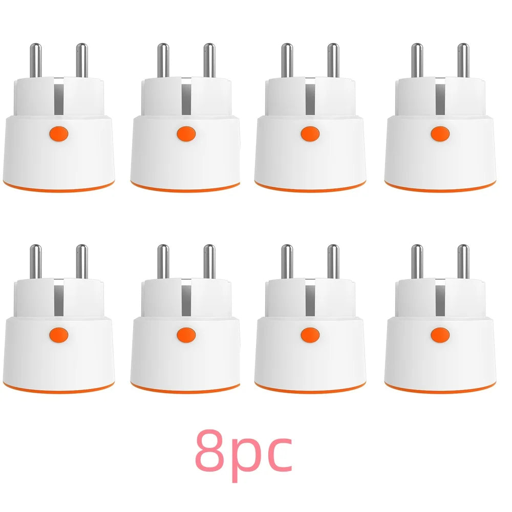 Tuya Zigbee 3.0 Smart Powe Plug EU 16A Outlet Socket Child Lock Smart Life Remote Control Work for Homekit Alexa Google Home Peaceful Pleasures Health and Wellness 8 PCS