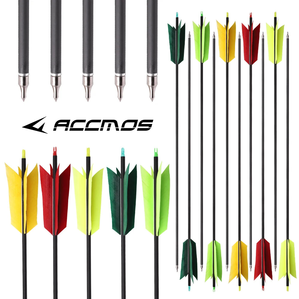 6 Archery Mix Carbon Arrows 4 Turkey Feather Arrow 30 Hunting Target