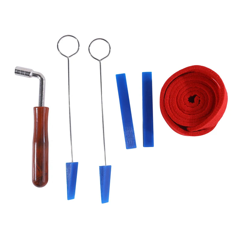 6-Piece Piano Tuning Kit – Lever, Mutes, Temperament Strip
