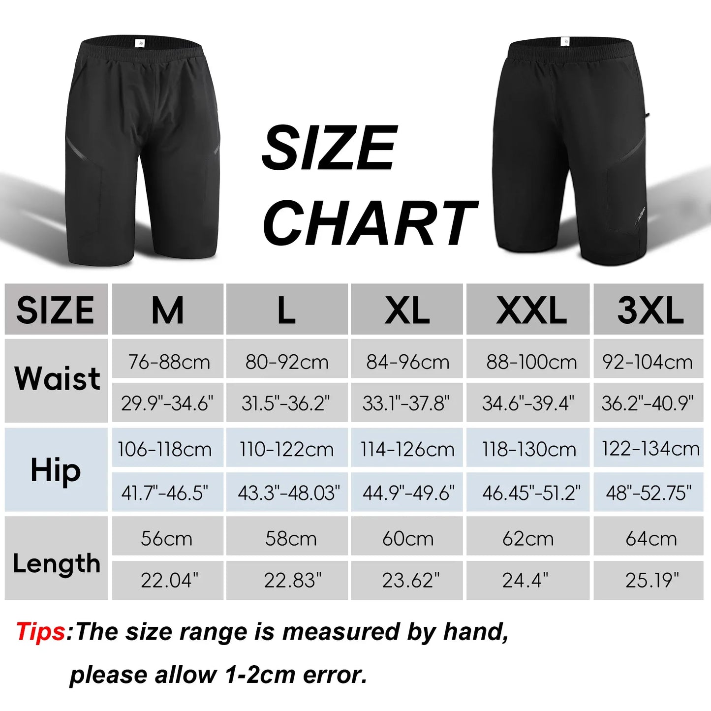 X-TIGER Men's MTB Cycling Shorts with 5D Silicone Pad | S–3XL