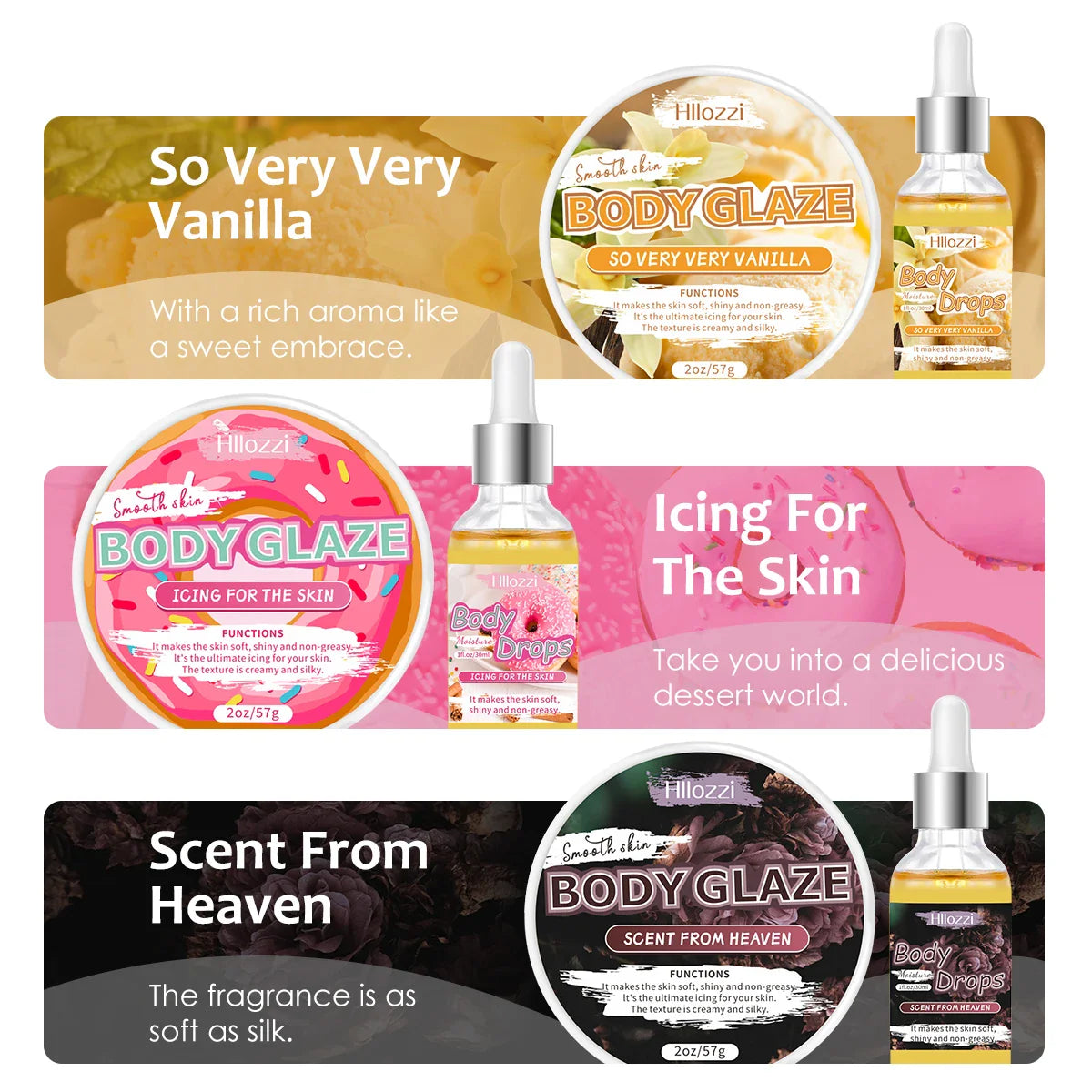 Body Glaze & Oil Combo – Non-Greasy Hydrating Body Lotion