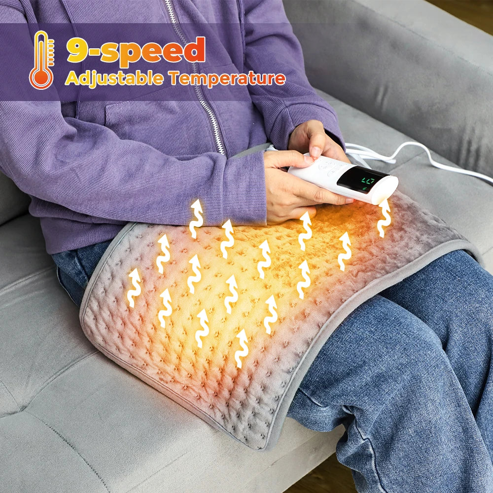 Electric Heating Pads for Back Neck Shoulder Relief Home Sofa Office Desktop Winter Warm Blanket Auto-Off Machine Washable Mat Peaceful Pleasures Health and Wellness