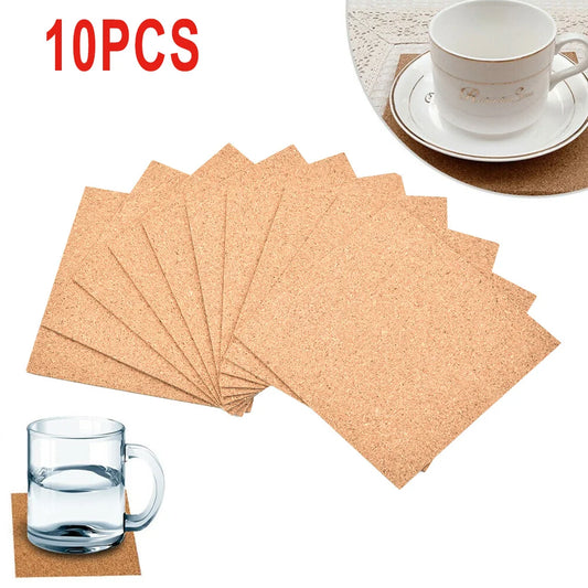 Cork Coasters Square Thick Mat DIY Backing Sheet Home Bar Household Peaceful Pleasures Health and Wellness