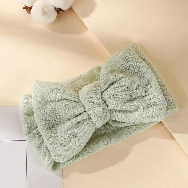Baby Girl Lace Mesh Headband Bowknot | Soft Newborn Hair Wrap