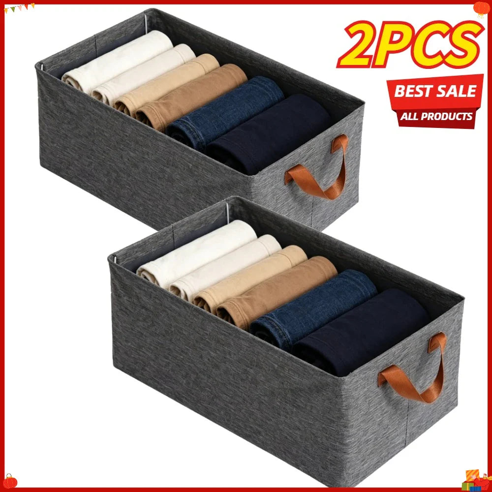 Folding Fabric Storage Box – Clothes, Toys & Cosmetics Organizer