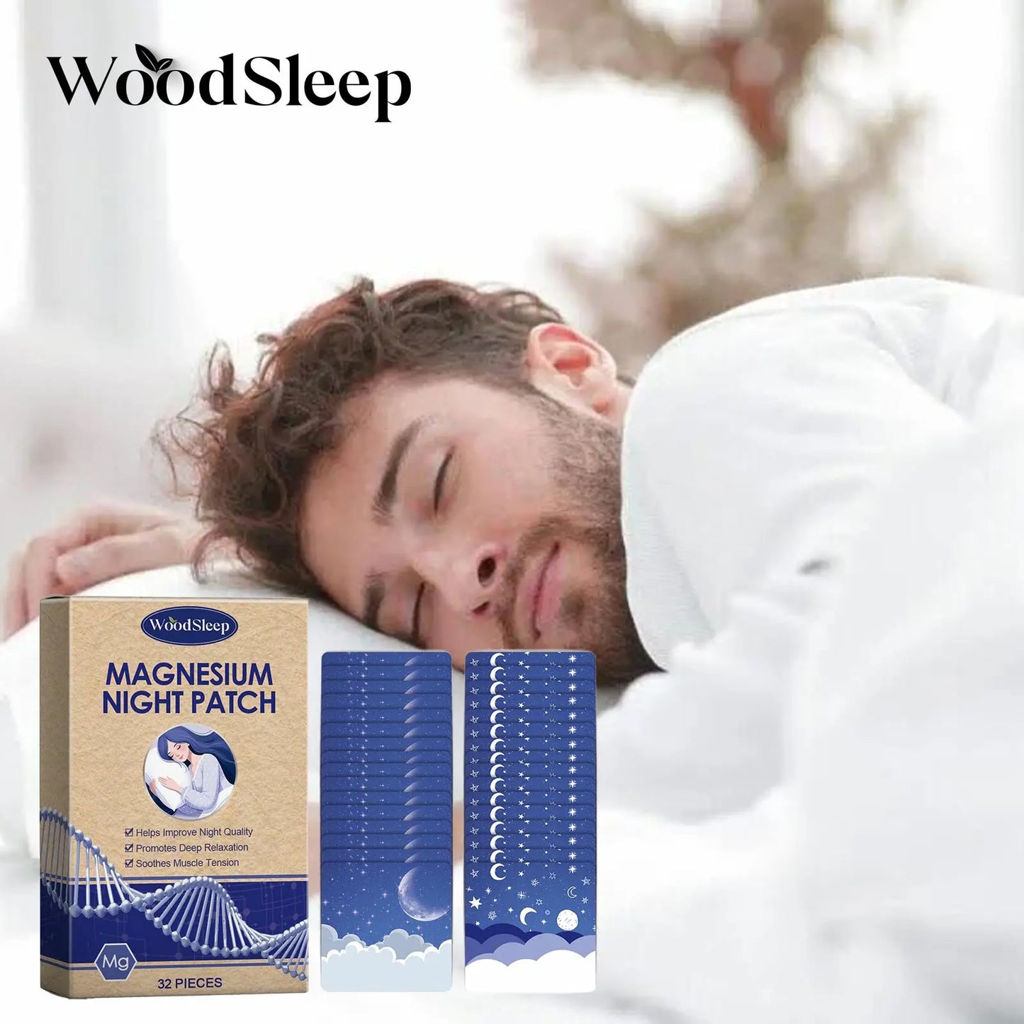 WOODSLEEP Magnesium Night Patch – Lavender Sleep & Stress Aid