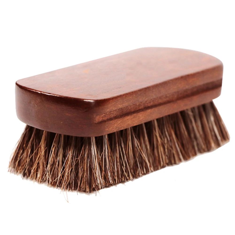 Car Interior Leather Textile Cleaning Brush with Horsehair Bristle Wood Handle Peaceful Pleasures Health and Wellness