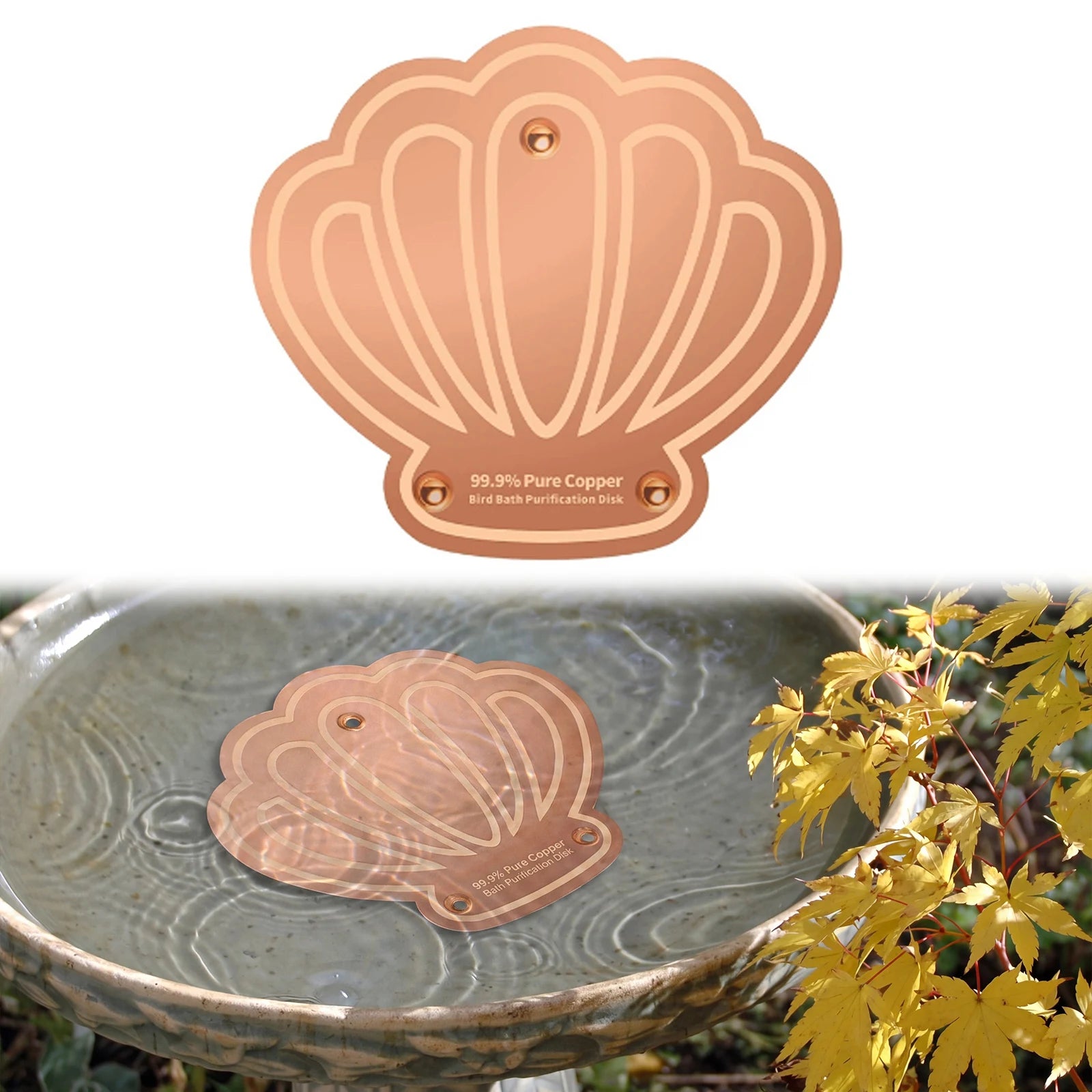 Copper Disc for Bird Bath 0.8mm Self Cleaning Design Copper Plate Keeps Water Fresh for Outdoor Bird Baths & Bowls Peaceful Pleasures Health and Wellness
