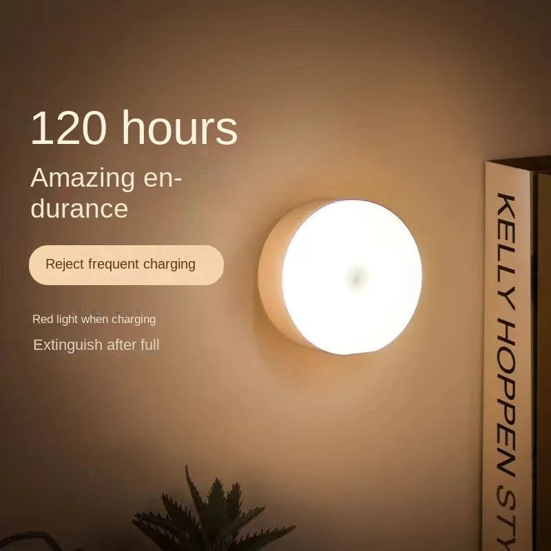 USB Rechargeable Magnetic LED Night Light – Auto Sensor