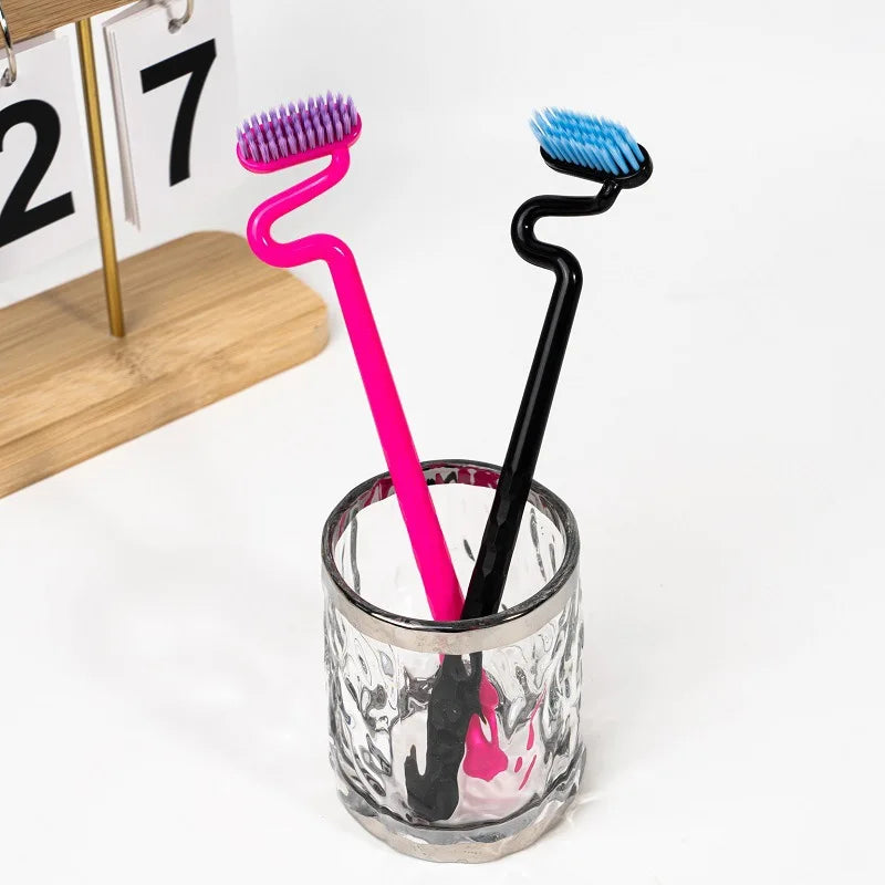 Adult Soft Bristle Wide Head S Shape Vertical Bass Toothbrush 4 Pack Oral Care Premium Manual Dental Brush Teeth Cleaning Tools Peaceful Pleasures Health and Wellness