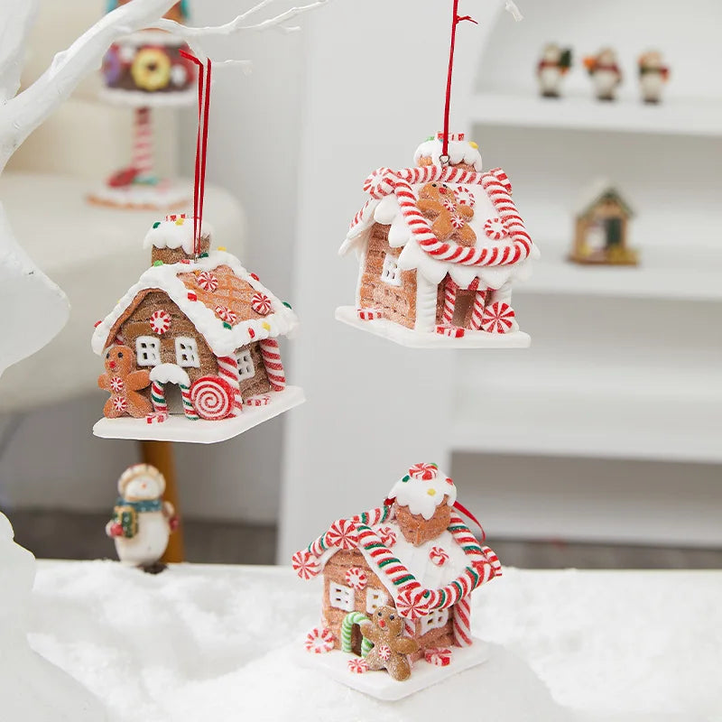 Christmas Decoration Glowing Small House Christmas Gift Soft Pottery Fairy Tale Candy House Atmosphere Decoration Window Display Peaceful Pleasures Health and Wellness