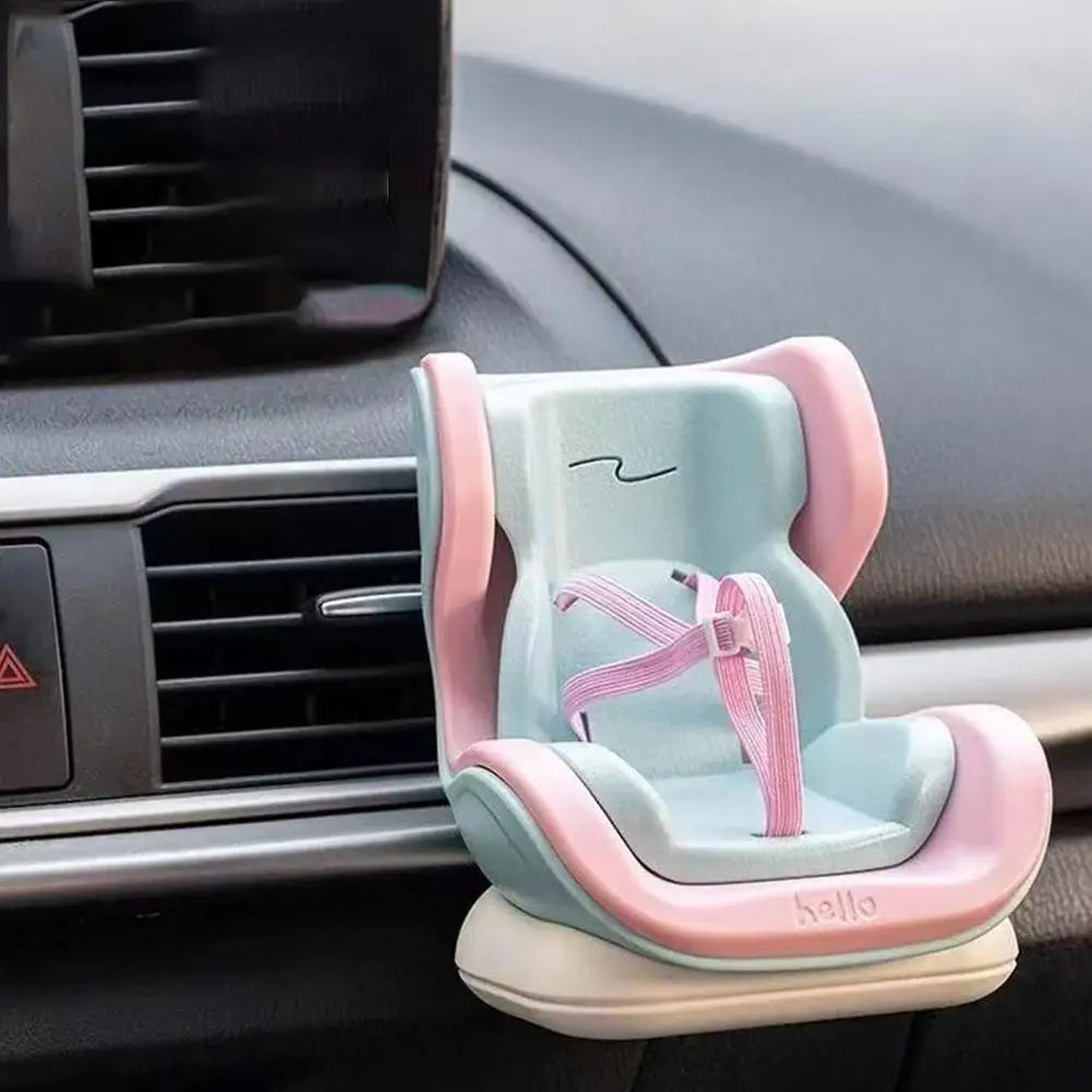Labubu Mini Doll Car Seat with Seat Belt | Kawaii Car Decor