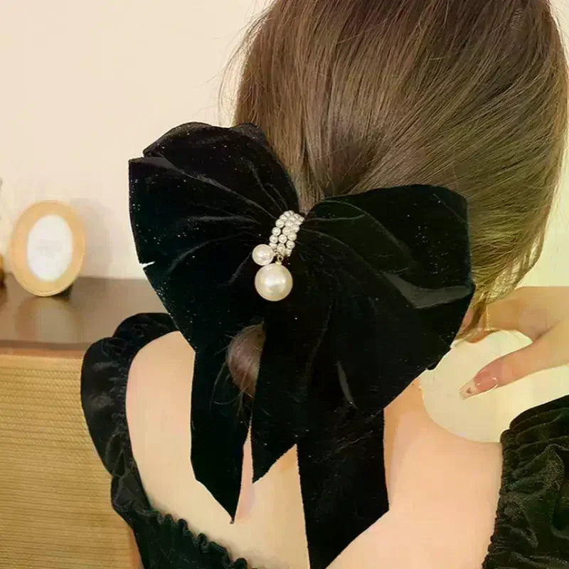 Velvet Bow Hair Clip for Women & Girls – Sweet Princess Hairpin