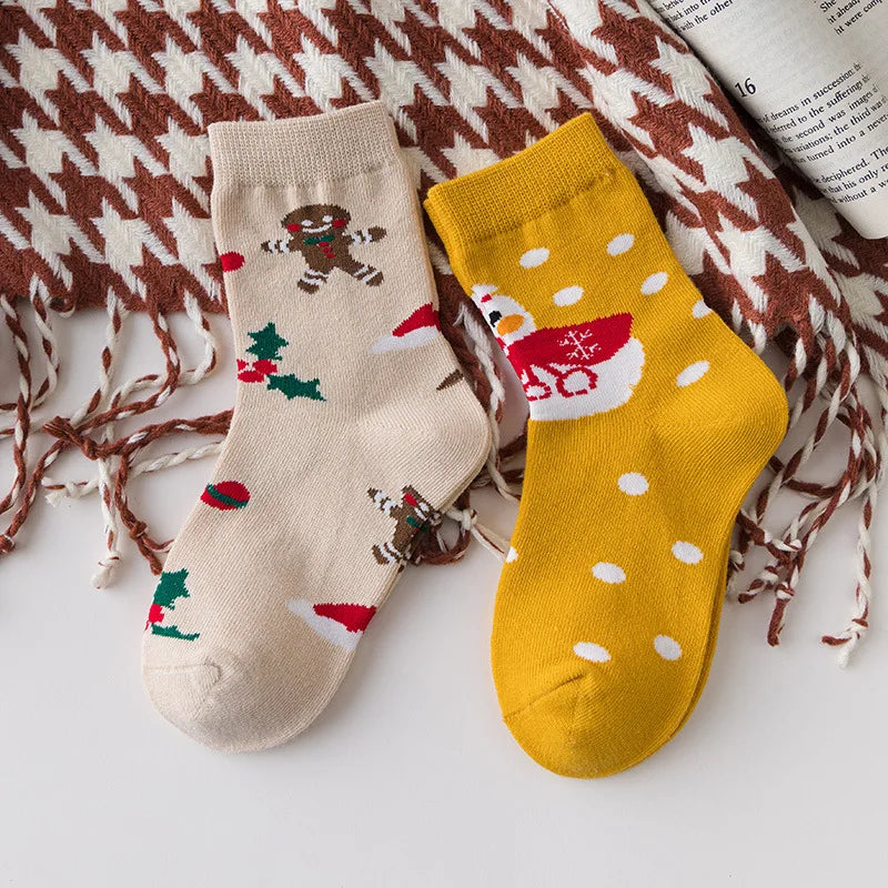 Kids Christmas Socks 5 Pairs | Cotton Santa Gift Ages 1–10