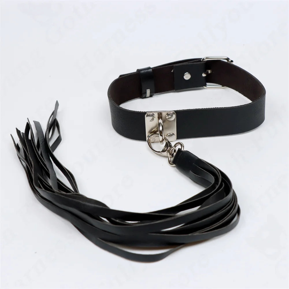 Sexy Punk Rock Gothic Chokers Necklace PU Leather Bondage Cosplay