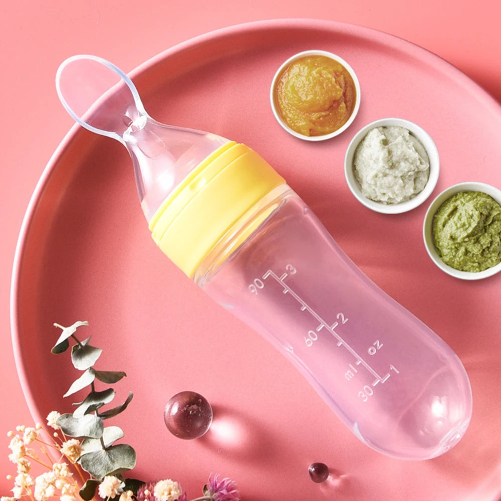 90ML Silicone Baby Fruit Feeder & Squeeze Spoon | BPA-Free