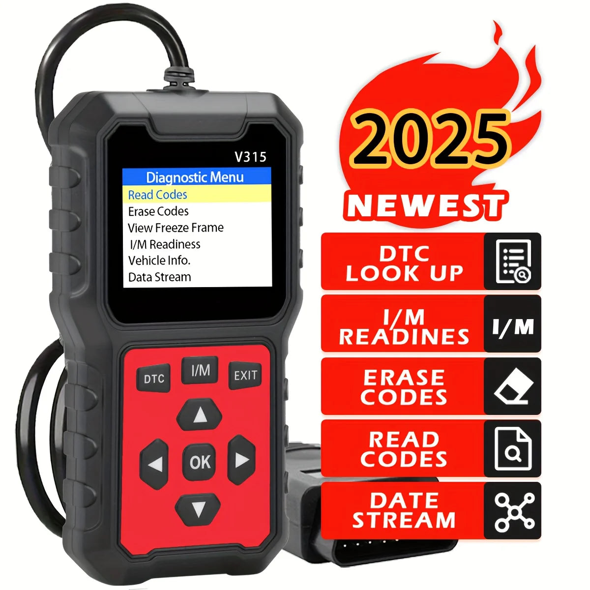 USB Powered 2025 Car OBD2 Scanner - Advanced Engine Diagnostic Tool, with code reader, multi-language support, suitable for 1996 Peaceful Pleasures Health and Wellness Default Title