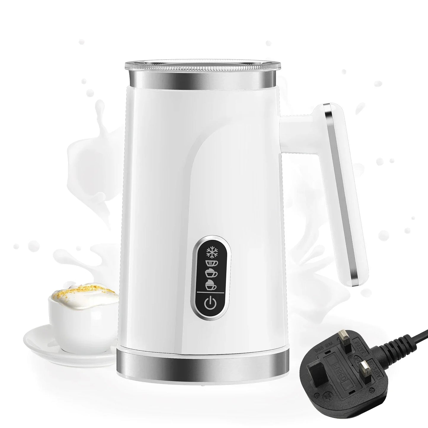 BioloMix 4-in-1 Automatic Milk Frother & Warmer 500W Milk Frother Peaceful Pleasures Health and Wellness 220V UK WHITE UNITED KINGDOM