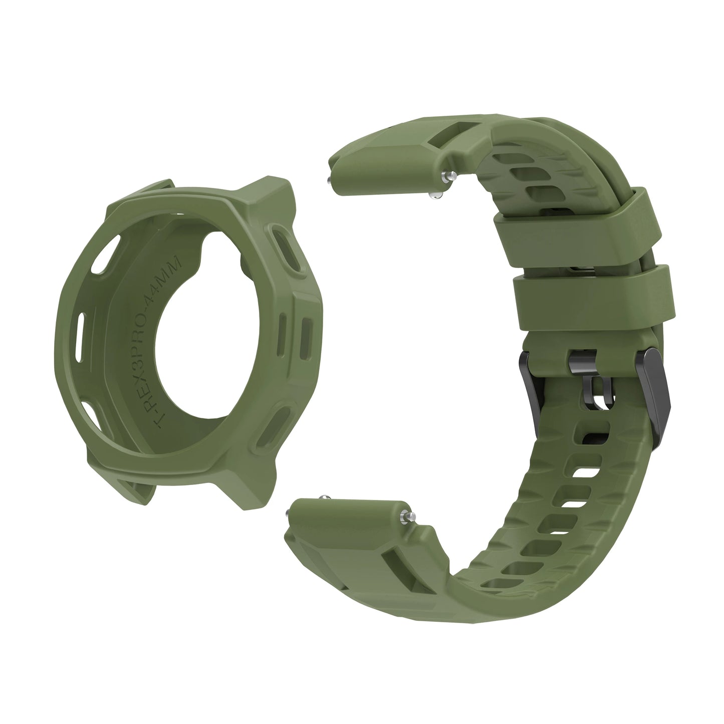 Amazfit T-Rex 3 Pro 44mm Silicone Band + Case Combo Peaceful Pleasures Health and Wellness army green
