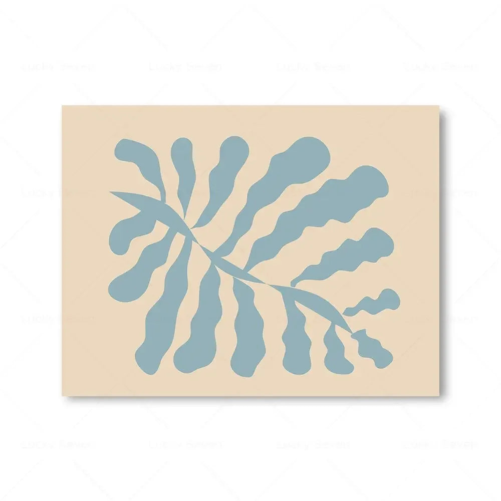 Retro Botanical Abstract Floral Canvas Wall Art Print | Unframed