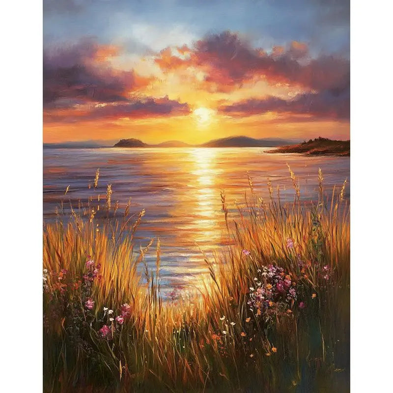 GATYZTORY Oil Painting By Numbers Frame Canvas Painting Sunset Seascape Number Painting Wall Decor Diy Gift Drawing By Number Peaceful Pleasures Health and Wellness 111-7 30x40cm Unframed