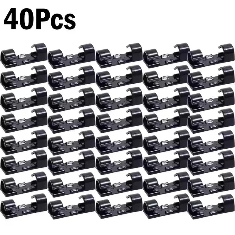 Transparent Self-Adhesive Cable Organizer Clips – 5 to 60pcs