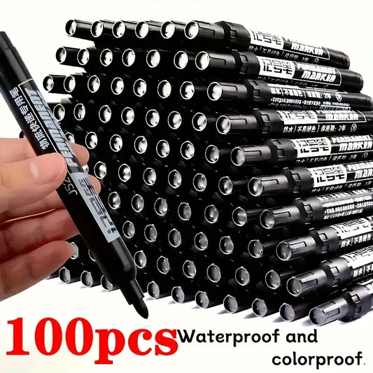 100-Piece Permanent Marker Set | Oil-Based Waterproof Quick-Dry Permanent Marker Set Peaceful Pleasures Health and Wellness