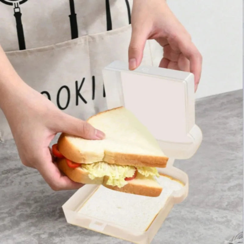 Toast Shaped Lunch Box Sandwich Container Leakproof Bento School Office Picnic Lunch Box for Kids Food Storage Containers Peaceful Pleasures Health and Wellness