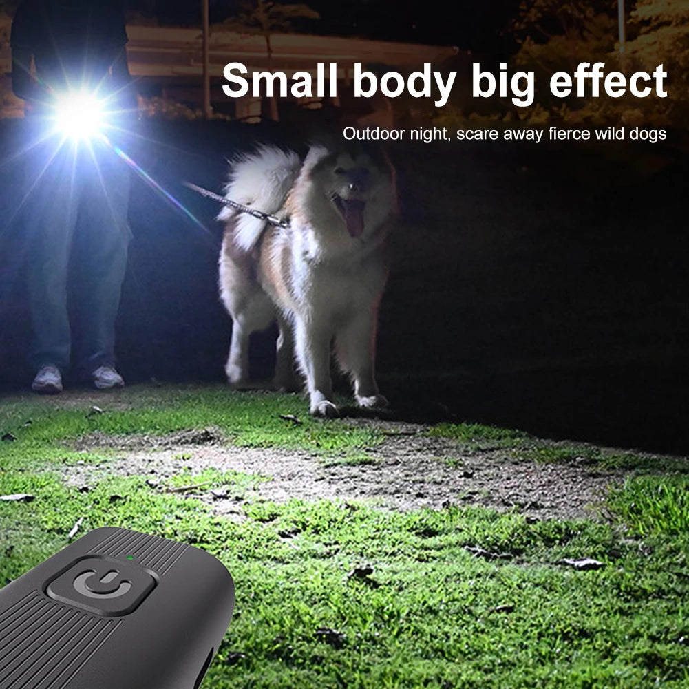 Ultrasonic Dog Bark Deterrent & Repeller with LED Flashlight Peaceful Pleasures Health and Wellness