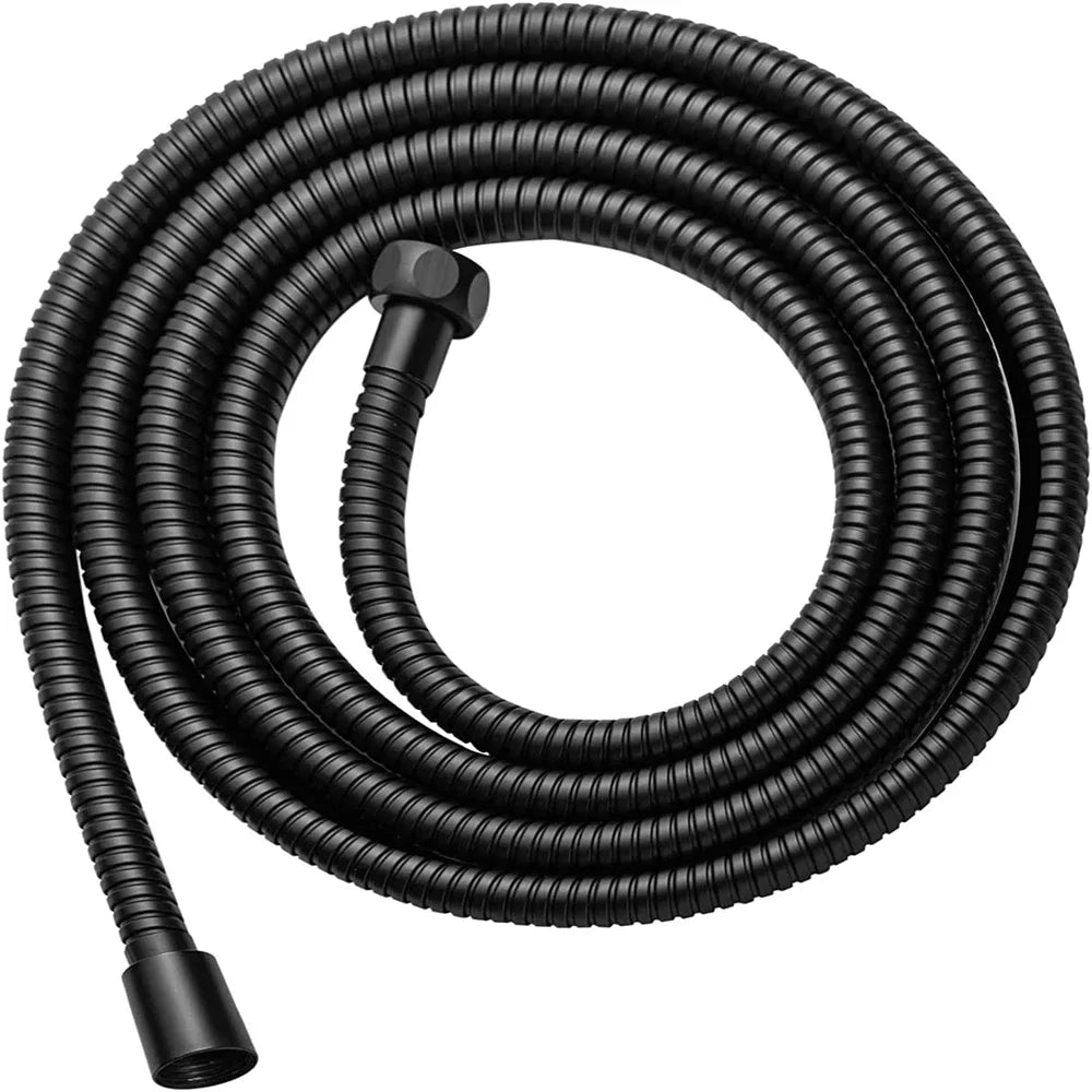 1.5/2M Black SUS 304 Flexible Shower Hose Long Bathroom Shower Water Hose Extension Plumbing Pipe Pulling Tube Bath Accessories Peaceful Pleasures Health and Wellness black 150cm-59in