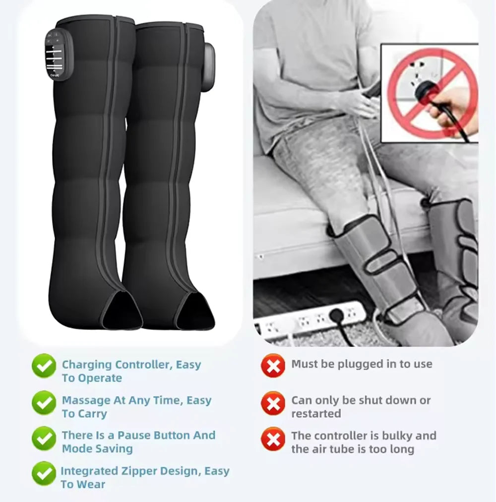 MagCellapy Air Compression Leg Massager | Rechargeable Boots