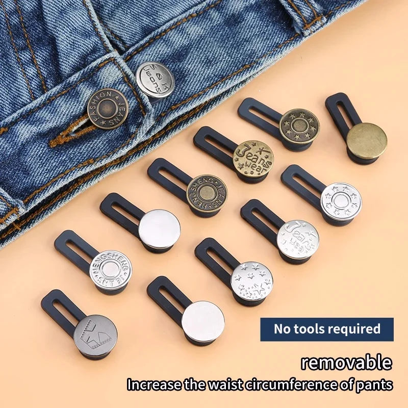 5 Metal Button Extender Perfect Any Jeans Pants Sewing Retractable
