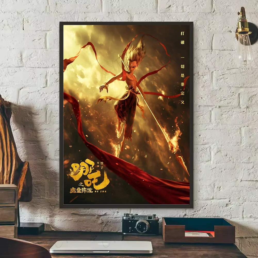 Chinese myth animation Nezha Poster HD art sticky wall waterproof home living room bedroom bar aesthetic decoration Peaceful Pleasures Health and Wellness z11 21X30cmNoframe