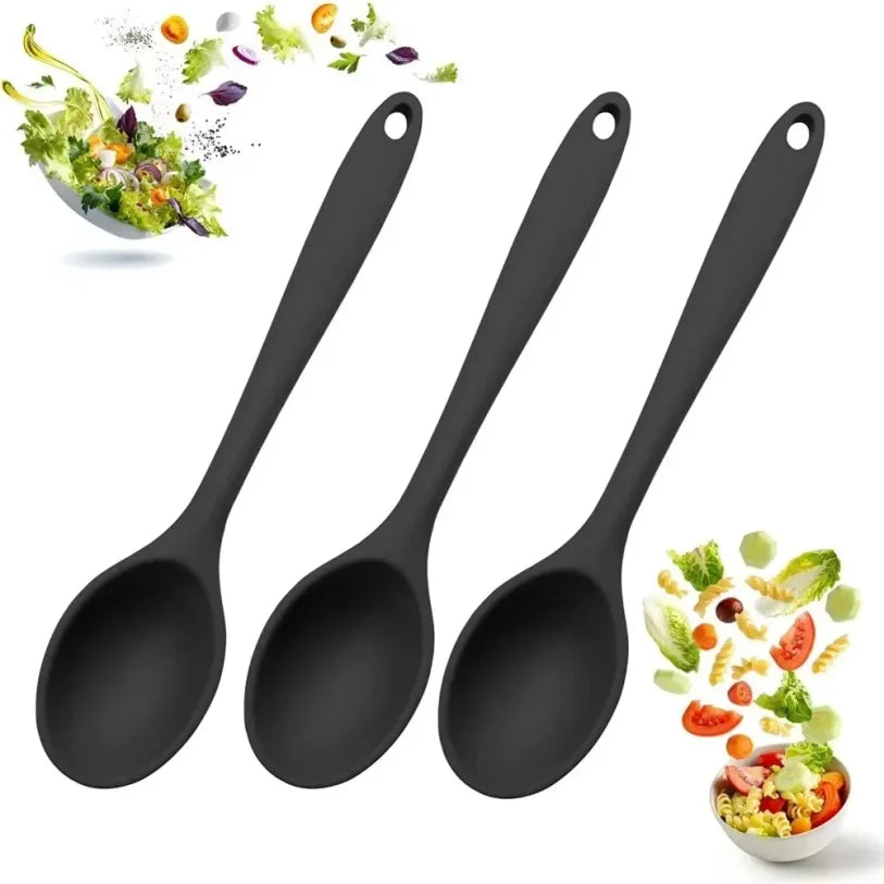 Food Grade Silicone Soup Spoon – Long Handle, Heat Resistant