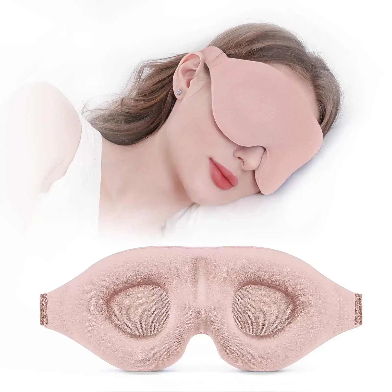 Eye Mask for Sleeping 3D Contoured Cup Blindfold Concave Molded Night Sleep Mask Block Out Light with Women Men Peaceful Pleasures Health and Wellness Pink