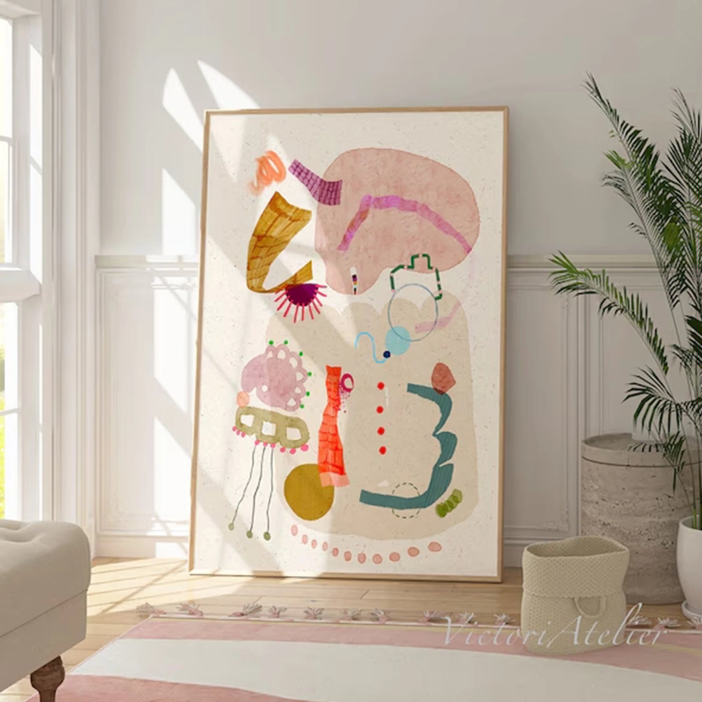 Modern Abstract Multicolor Canvas Wall Art Print | Home Decor