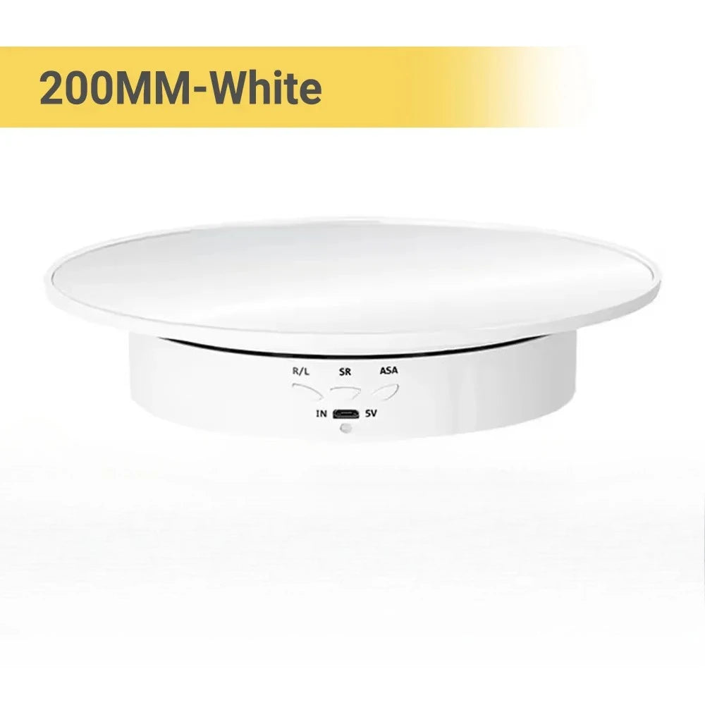 USB-Powered Rotating Turntable with 3 Speed Modes 360° Motorized Display Stand for Product Photography Jewelry&Video Shooting Peaceful Pleasures Health and Wellness 200MM White