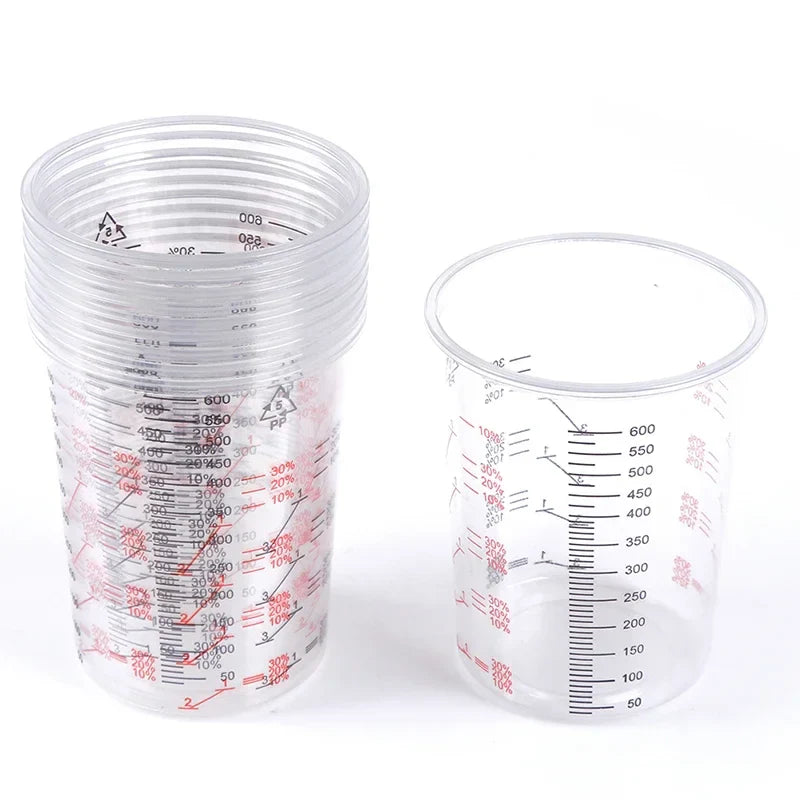 10-Pack 600ml Calibrated Paint Mixing Cups | 2:1 3:1 4:1 Ratios