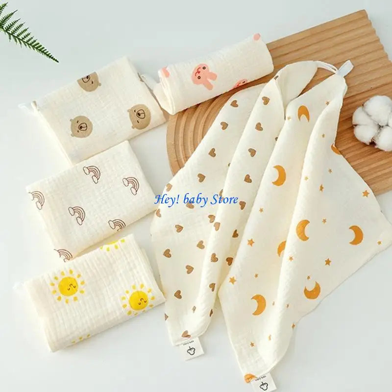 4-Layer Baby Square Face Towel | Soft Cotton 27x27cm Infant