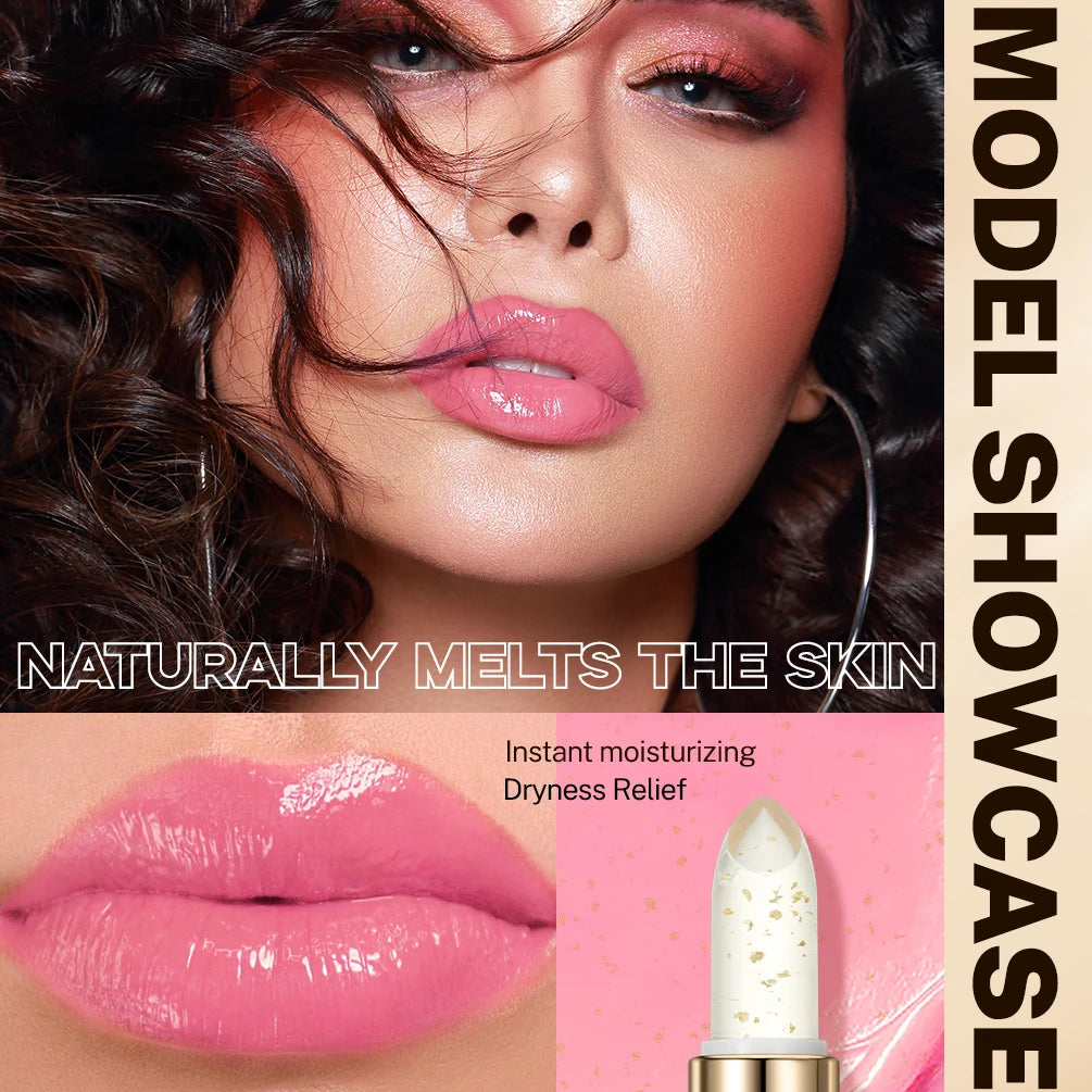 QIBEST Glitter Lipstick Transparent Lip Balm Warm Change Lipstick Moisturizing Pearlescent Temperature Changing Color Lip Stain Peaceful Pleasures Health and Wellness
