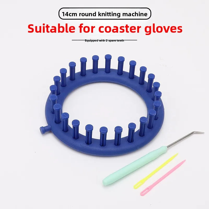 DIY Plastic Weaving Loom Knitting Kit Durable Portable Handmade Craft Rectangle Wool Knitter DIY DIY Machine Sewing Tools Loom Peaceful Pleasures Health and Wellness Round 14CM