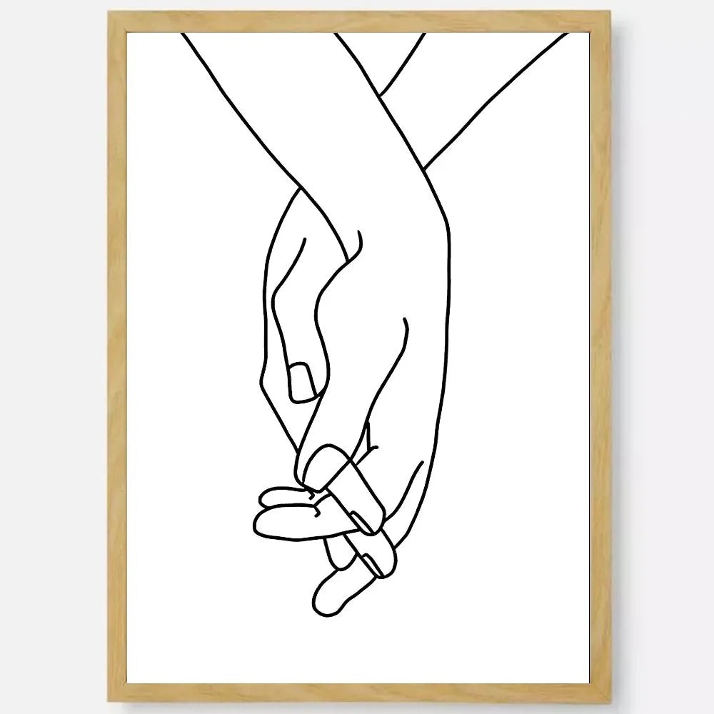 Black & White Couple Line Art Poster | Self-Adhesive Wall Decor Wall Art Poster Peaceful Pleasures Health and Wellness z10 30X40cmNoframe